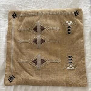 West Elm 20x20 Tan and cream boho pillow cover